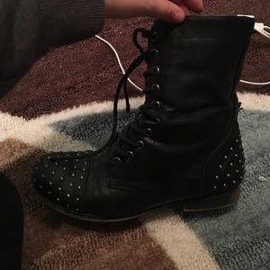 Black combat boots