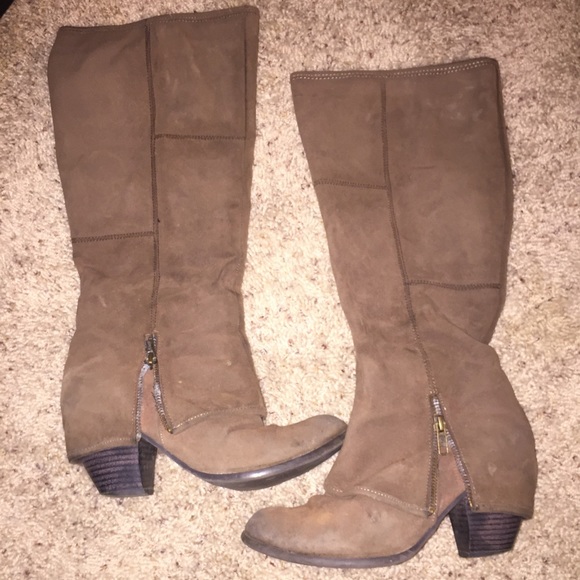 Faux suede boots
