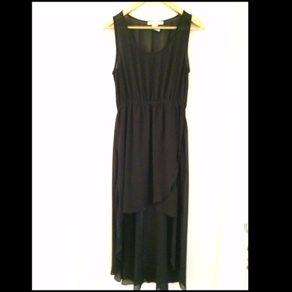 Black Asymmetrical Maxi Dress