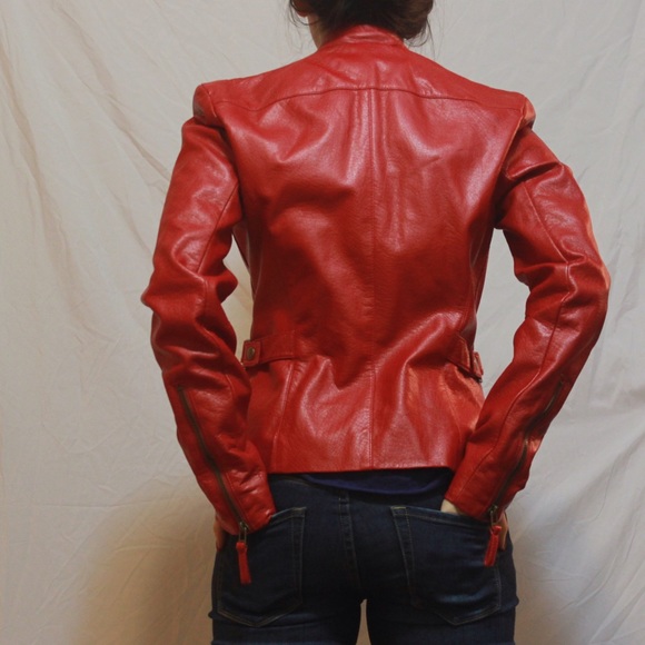 DONATING 5/2/16 Red fux leather jacket