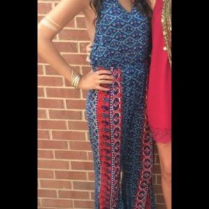 Backless patterned jumpsuit!