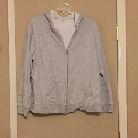2X SJB active Woman gray zip up hooded sweatshirt