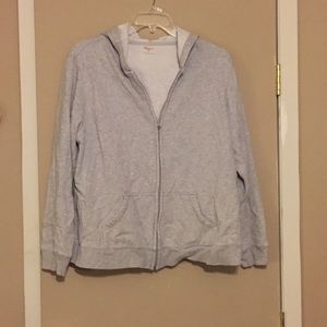 2X SJB active Woman gray zip up hooded sweatshirt