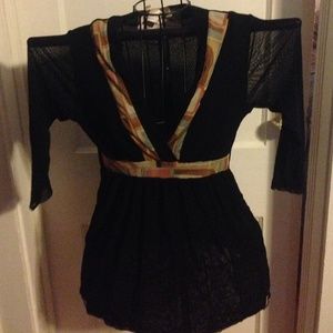 Sweet Pea by Staci Frati Mesh 3/4 Sleeve Top