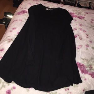 Abercrombie black fuzzy shift dress
