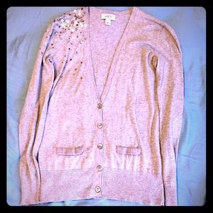 Embellished grey cardigan