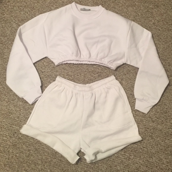 Sorella Cropped Top & Shorts Set Sz Lrg