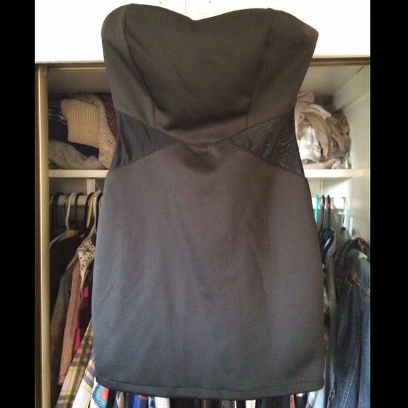 XXI Black Strapless sweetheart sheer cutout Dress