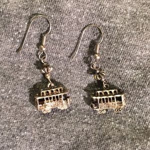 San Francisco Cable Car Earrings in Silver