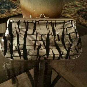 Black and silver evening clutch