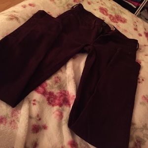 Abercrombie burgundy skinny jeans