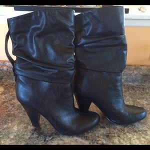 Black high heel boots
