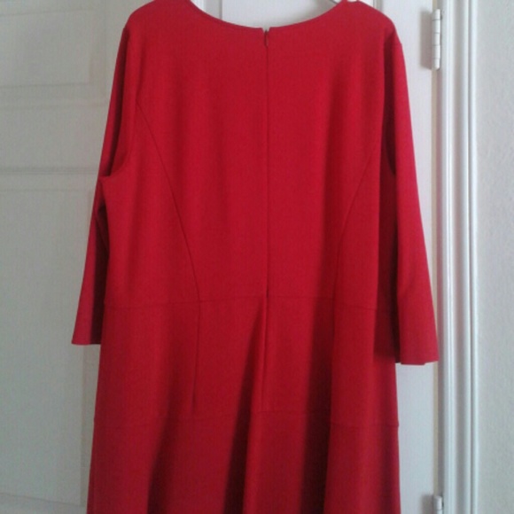 Ann Taylor Ponte 3/4 Sleeve Flounce Dress - Picture 3 of 4