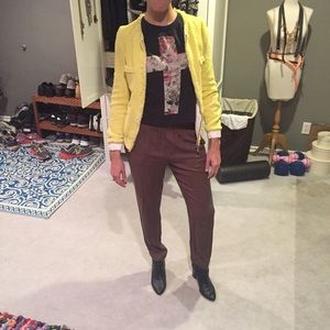 Zara boucle yellow jacket/blazer