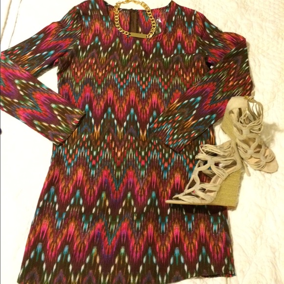 Okay print shift dress