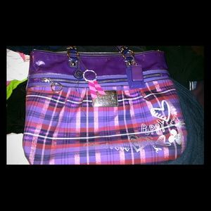 Purple coach poppy tote