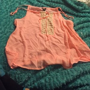 Simple sheer salmon top