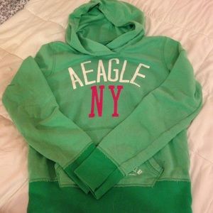 American Eagle size small green hooded sweatshirt