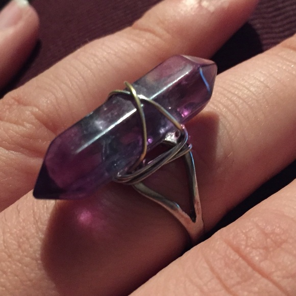 Fluorite Gemstone Healing Point Ring LOWEST PRICE - Picture 2 of 4
