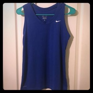 Medium blue nike dry-fit tank.
