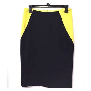 Color block skirt yellow and black