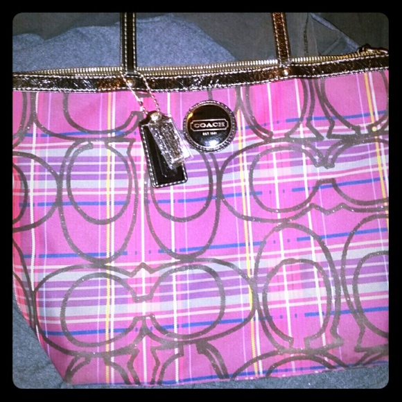 Tartan coach purse