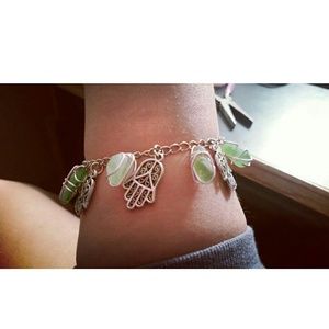 Green Sea Glass Bracelet---- SOLD