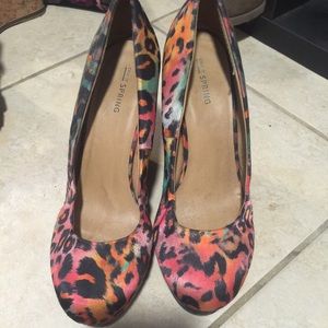 Cheetah Print Multi Colored Platform