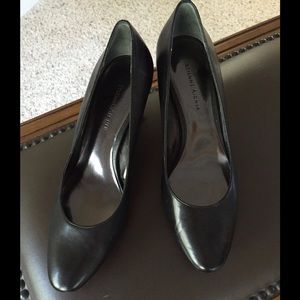Etienne Aigner Black Chunky Heel Pump