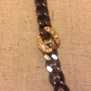Stella& Dot Hematite Link Chain Necklace