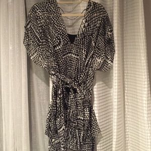 BCBG White/Black/Silver Dress