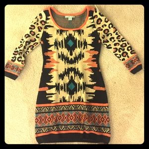 Flying tomato three quarter sleeve printed dress