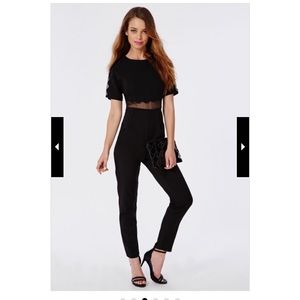 Scallop mesh paneled jump suit. Size 2.