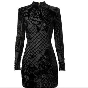 Balmain x H&M silk blend velvet dress