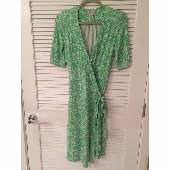 Lilly Pulitzer Green Knit Wrap Dress