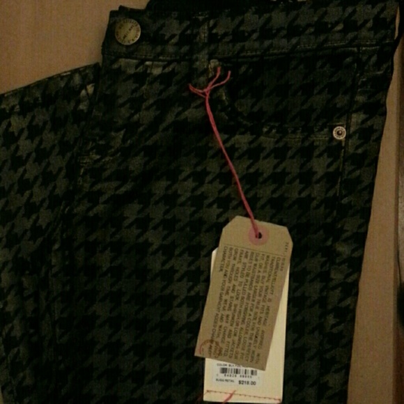 CURRENT/ELLIOTT Gold Houndstooth Jeans SZ25 - Picture 4 of 4