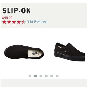 Solid Black slip on unisex vans