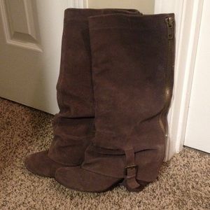 Brown leather boots by Naughty Monkey