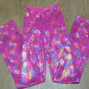 Pink metallic swirl hot pants
