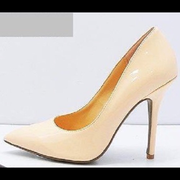 Light Beige Nude Peach Patent High Heel Pump 8