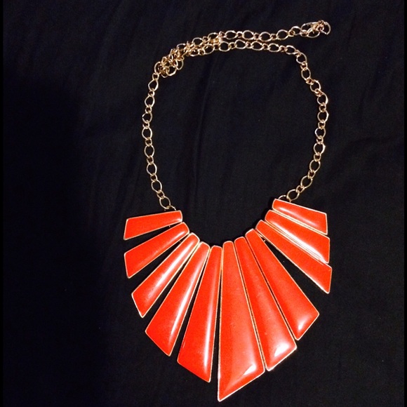 Red enamel necklace