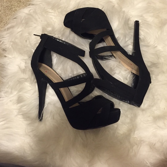 Strappy gladiator heels peep toe platform heels - Picture 3 of 4