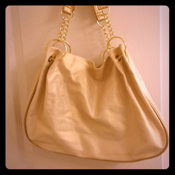 Beige & Gold Trim Purse