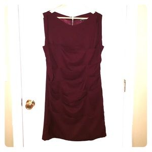 EXPRESS Burgundy Front Draped Dress, Size M