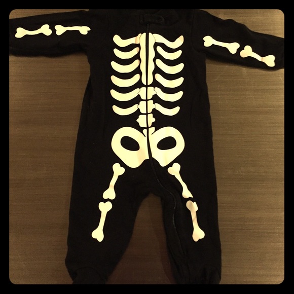 Black glow in dark skeleton pajamas.