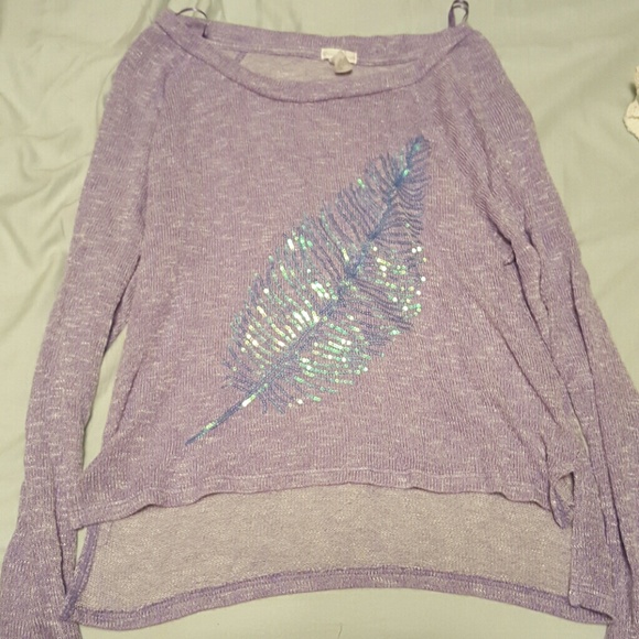 Purple feather sweater