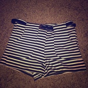 High waisted striped shorts