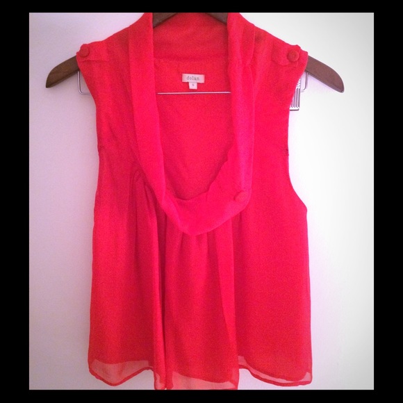 Madewell Red Silk Blouse