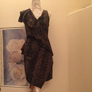 💝Cynthia Steffee Silk Print Peplum Dress Sz 6