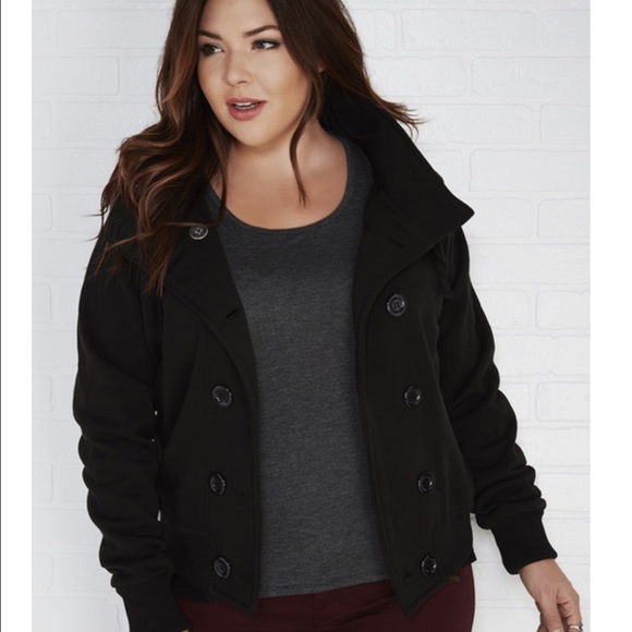 Hooded Moto jacket fleece